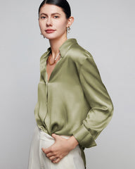 30 Momme Damen-Seidenbluse im Lässigen Stil