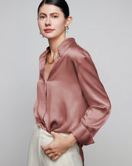 30 Momme Damen-Seidenbluse im Lässigen Stil