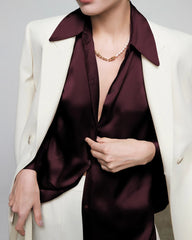 30 Momme Damen-Seidenbluse im Lässigen Stil