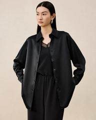 Damen Waschbare Seidenbluse – Basic Style