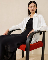 Damen Waschbare Seidenbluse – Basic Style