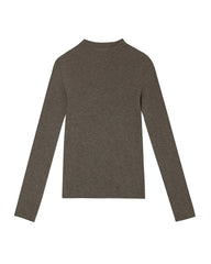 Damen Stricktop aus Wolle und Kaschmir mit Stehkragen