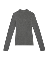 Damen Stricktop aus Wolle und Kaschmir mit Stehkragen