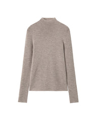 Damen Stricktop aus Wolle und Kaschmir mit Stehkragen