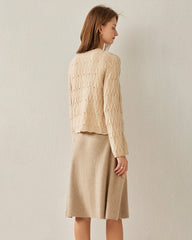 Kaschmir-Jacke mit Knöpfen und V-Ausschnitt
