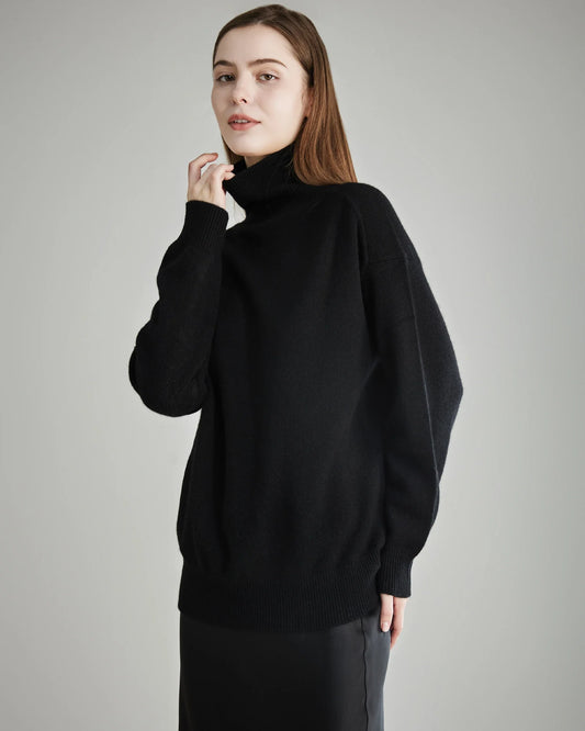 Damen Lockeres Rollkragenpullover aus Kaschmir