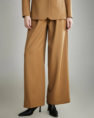 Damen-Pleated Woll-Breitbeinige Hose