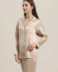 Frauen Seiden Zwei-teiliges Pyjama Set