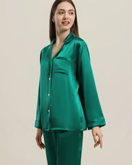 Frauen Seiden Zwei-teiliges Pyjama Set