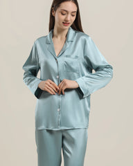 Frauen Seiden Zwei-teiliges Pyjama Set