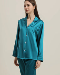 Frauen Seiden Zwei-teiliges Pyjama Set