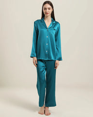 Frauen Seiden Zwei-teiliges Pyjama Set