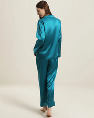 Frauen Seiden Zwei-teiliges Pyjama Set