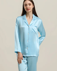Frauen Seiden Zwei-teiliges Pyjama Set