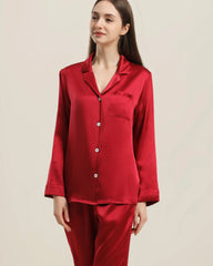 Frauen Seiden Zwei-teiliges Pyjama Set