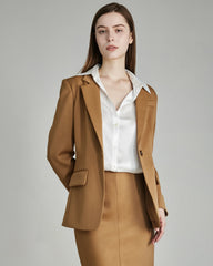 Damen Wollblazer mit Einfachknopf