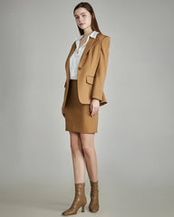 Damen Wollblazer mit Einfachknopf