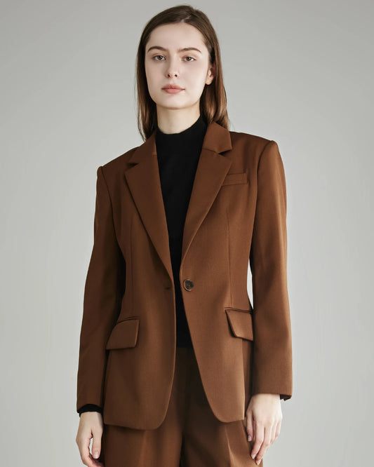 Damen Wollblazer mit Einfachknopf