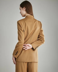 Damen Woll-Doppelrevers-Blazer