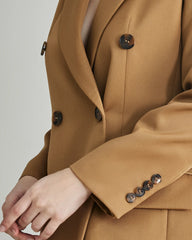 Damen Woll-Doppelrevers-Blazer