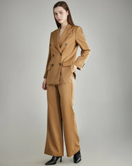 Damen Woll-Doppelrevers-Blazer