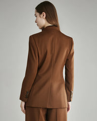 Damen Woll-Doppelrevers-Blazer