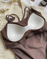 Gebürstetes Woll-Camisole mit integriertem BH
