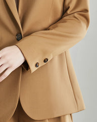 Damen Wollblazer mit Kragen in Peak-Schnitt
