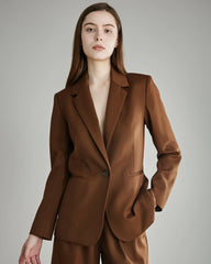 Damen Wollblazer mit Kragen in Peak-Schnitt