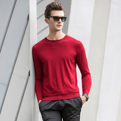 Worsted Rundhals Kaschmirpullover für Herren