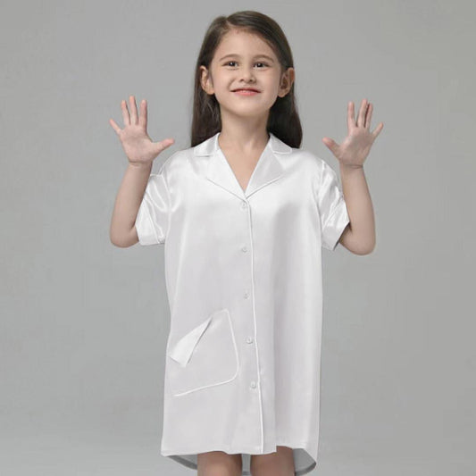 Seiden-Blusen-Schlafkleid für Mädchen