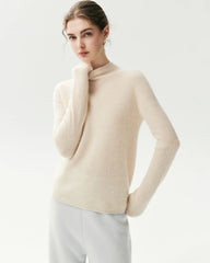 Stricktop aus 100 % reinem Kaschmir mit Trichterkragen