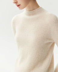 Stricktop aus 100 % reinem Kaschmir mit Trichterkragen