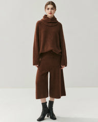 Kaschmir-Woll-Set mit Kapuzenpullover und Hose