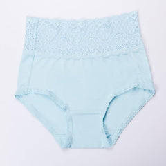 Seiden-Unterhose mit hoher Taille, Häkelspitze und Strickmuster