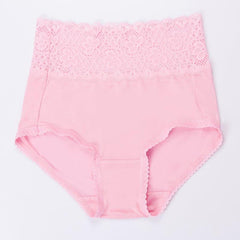 Seiden-Unterhose mit hoher Taille, Häkelspitze und Strickmuster