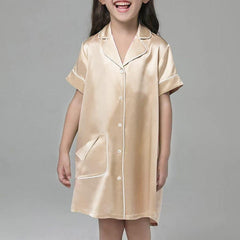 Seiden-Blusen-Schlafkleid für Mädchen