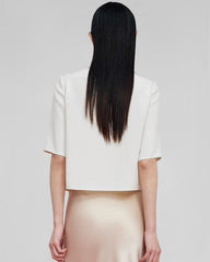 Basic-Seidenbluse mit halbem Arm