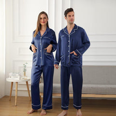 Lange Seidenpyjamas für Paare - Hausbekleidung