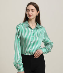 Gestreifte Seidenbluse für Damen