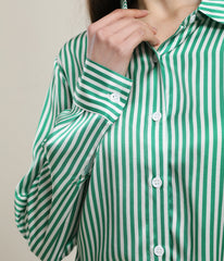 Gestreifte Seidenbluse für Damen