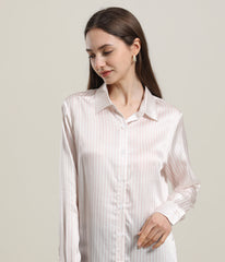 Gestreifte Seidenbluse für Damen