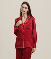 22 Momme Seidenpyjama-Schlafanzug-Set