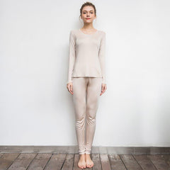 100% Maulbeerseiden Langes Thermal-Unterwäsche-Set für Frauen