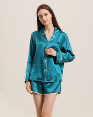 Relax Seidenhemd und Shorts Pyjama Set