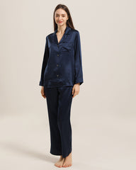 Frauen Seiden Zwei-teiliges Pyjama Set