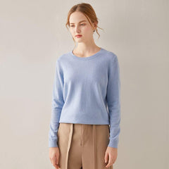 Klassisch-Fit Kaschmir Pullover mit Rundhalsausschnitt