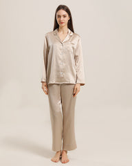 Frauen Seiden Zwei-teiliges Pyjama Set