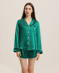 Relax Seidenhemd und Shorts Pyjama Set