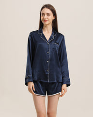 Relax Seidenhemd und Shorts Pyjama Set